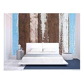 Wood Texture. Background Old Panels - Removable Wall Mural | Self-Adhesive Large Wallpaper - 66x96 inches