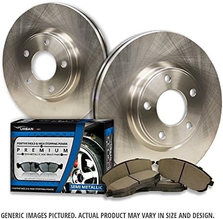 (Rear Kit)2 OEM Replacement Great-Life Premium Disc Brake Rotors + 4 Semi-Met Pads(Works with 5lug)-Combo Brake Kit