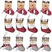 Forze Christmas 3D Decorative Socks Candy Gift Bag, Santa Snowman Reindeer Gift Card Silverware Holders 12 Pieces Mini Christmas Stockings Xmas Tree Decorations Set