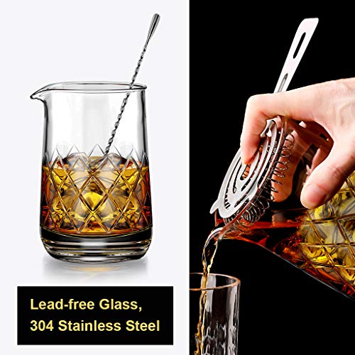 750 ml Kristall Mixingglas für Cocktailshaker Set - 13 Stück - mit Professionelles Boston Shaker, Dicker Boden Nahtloses… – Bild 3