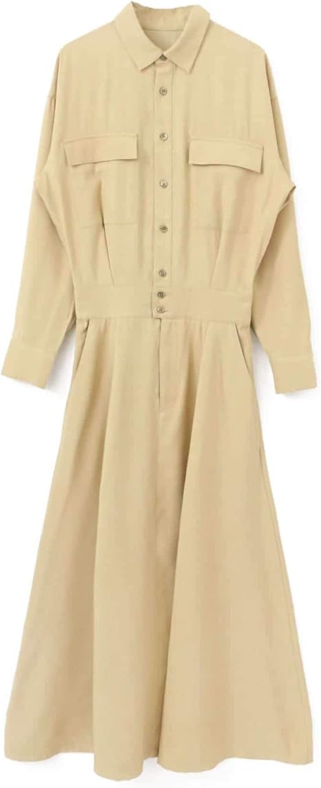 Amazon Co Jp ケービーエフ ワンピース ドレス ドッキングフレアワンピース レディース Kb14 26y040 Beige One 服 ファッション小物