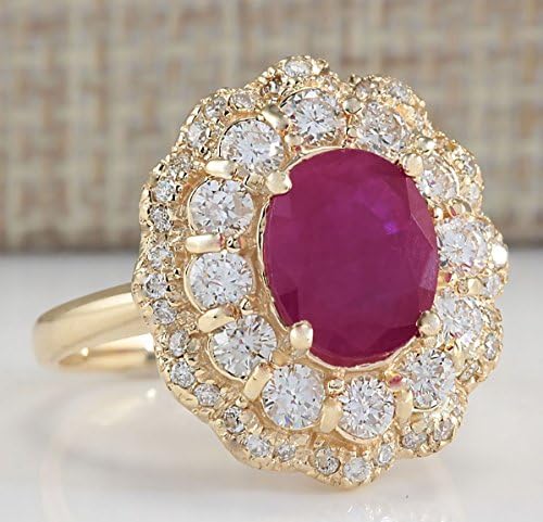preeyanan Luxury 18K Yellow Gold Plated Ruby Gemstone Ring Wedding Bridal Jewelry Sz 6-10 (9)