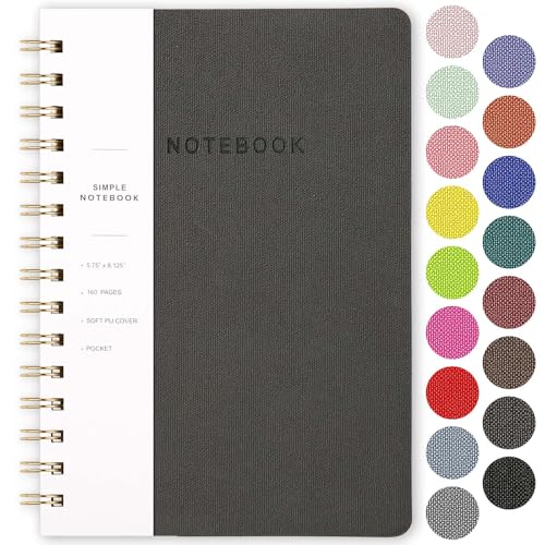 College Ruled Spiral Notebook Dark Grey