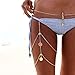 Nicute Boho Layered Thigh Chains Coin Body Chain Summer Beach Body Jewelry for Women and Girls (Gold)