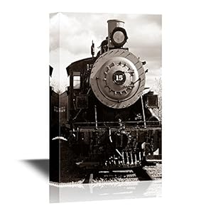 Canvas Wall Art - Approaching Train - Gallery Wrap Modern Home Art | Ready to Hang - 12x18 inches
