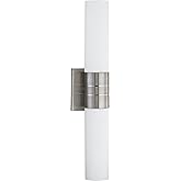 Nuvo 62/2936 Link Lighting Fixture, 2Lt LED Vertical Tube Wall Sconce, White Glass Brushed Nickel Finish