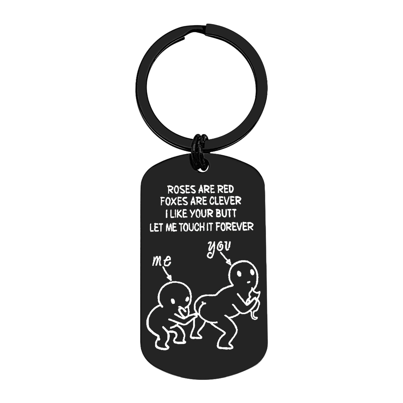 Couple Gift Funny Couple Keyring Let Me Touch it Forever Keychain Valentine Day Gifts Christmas Birthday Gifts for Boyfriend Girlfriend Anniversary Wedding Gift Keyring for Husband Wife Friends