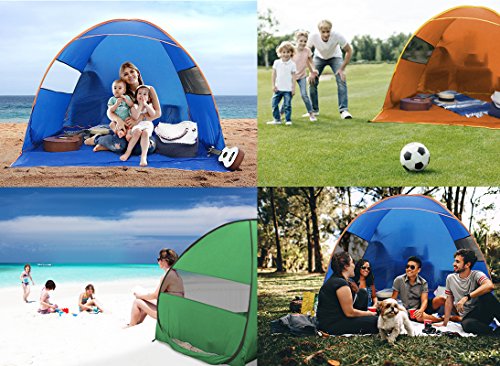 FiveJoy Instant Pop Up Beach Shade Tent with UV Protection - Easy Setup and Transport - Must Have Sun Shelter for Families with Babies and Toddlers - Great for Picnics, Barbecues, Open-Air Concerts â€¦