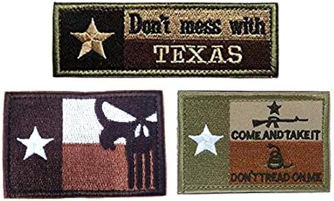 Homiego Texas State Flag Military Tactical Morale Desert Badge Hook & Loop Embroidery Patch for Hat Backpack Jacket (Texas State Flag - B)