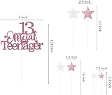 Pargleev 13th Glittery Official Teenager Cake Topper Birthday Set view 2