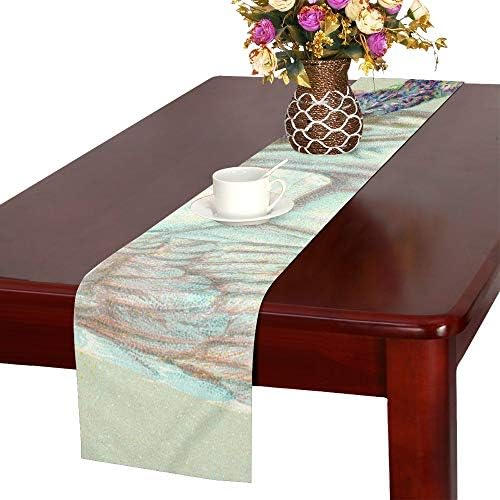 AIKENING Happy Easter Blessing Angel with Floral Cross Table Runner, Kitchen Dining Table Runner 16 X 72 Inch for Dinner Parties, Events, Decor