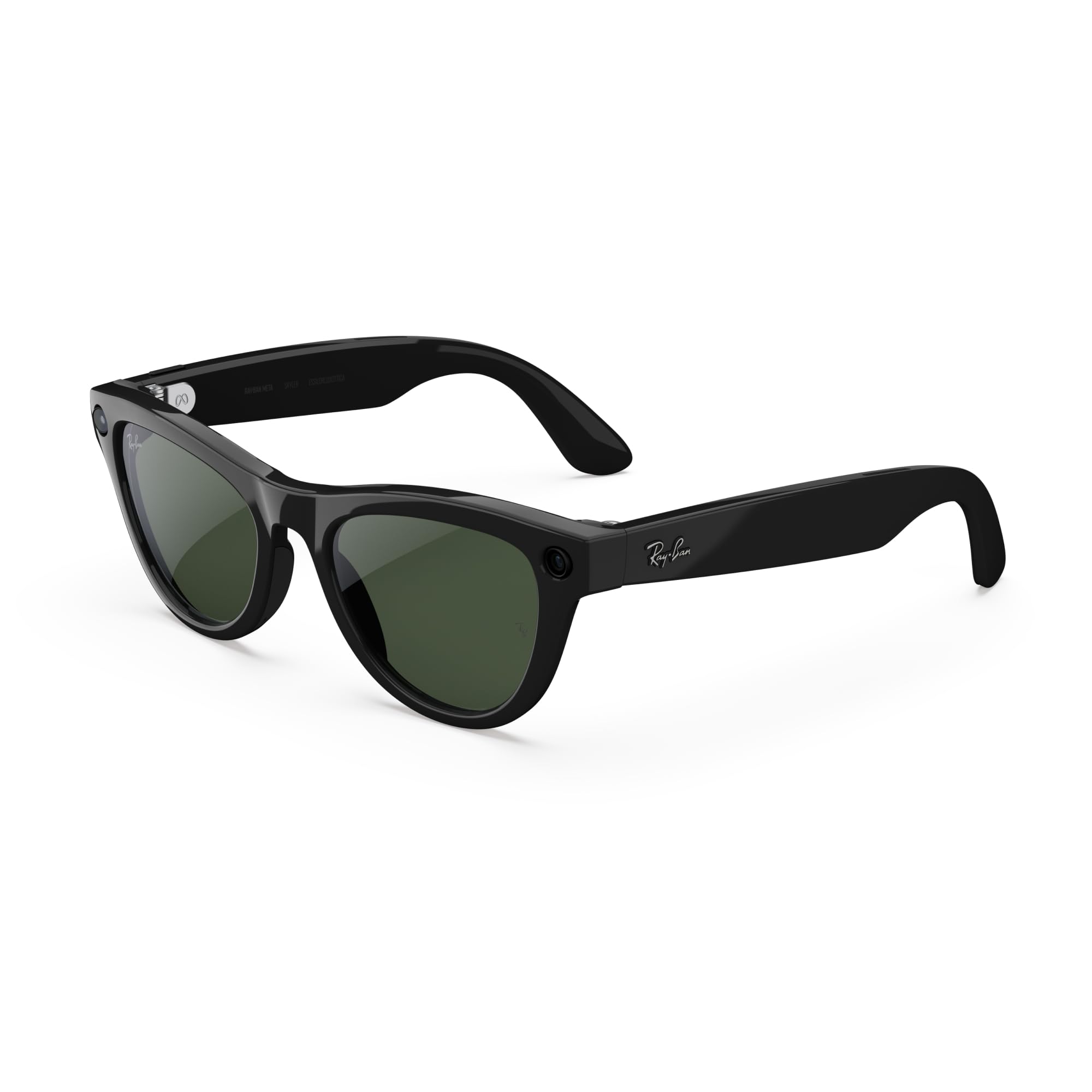 Photo 1 of Ray-Ban Meta (Gen 2), Skyler, Shiny Black | Smart AI Glasses for Men, Women — 2x Battery Life — 3K Ultra HD Resolution — 12 MP Ultra-Wide Camera, Audio, Video — Transitions® Graphite Green Lenses