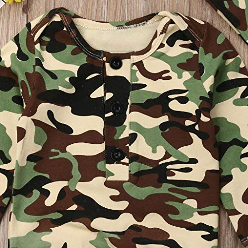 Newborn Baby Swaddle Sack Wearable Blanket Crib Sleeping Bag Headband/Hat Set,BCDshop 0-12 Months Infant Swaddle Wraps Blankets(Camouflage)