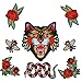 Est Mundum Motorcycle Patches Designer Snake | Bee | Tiger | Rose | Multi-Pack Kit | Embroidered Iron On Patch for Jackets and Backpacks | (Parent) (Neon Tiger Combo)