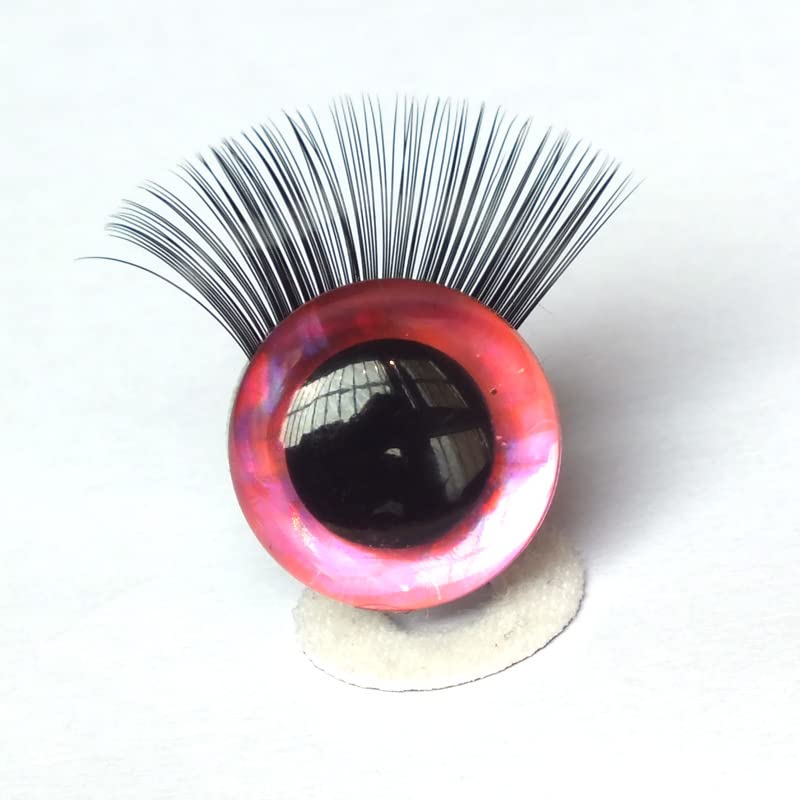 20Pcs 3D Safety Glitter Toy Eyes with Eyelashes for Crocheting, 16mm (0.63
