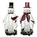 Juegoal 2 Pack Snowman LED Candle Lantern Metal Christmas Lights Battery Operated Indoor Xmas Holiday Party Decoration