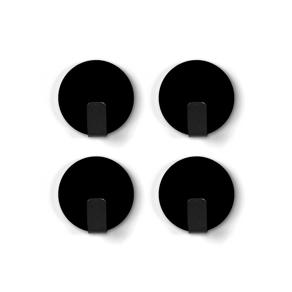 Trendform® Anti-Slip Solid Magnetic Hooks - Black (1 set of 4 )