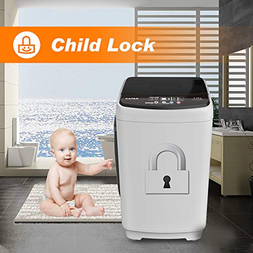 Compact Washing Machine, KAPAS Fully Automatic 2in1 Washer & Air Spin Drying Machine with 11