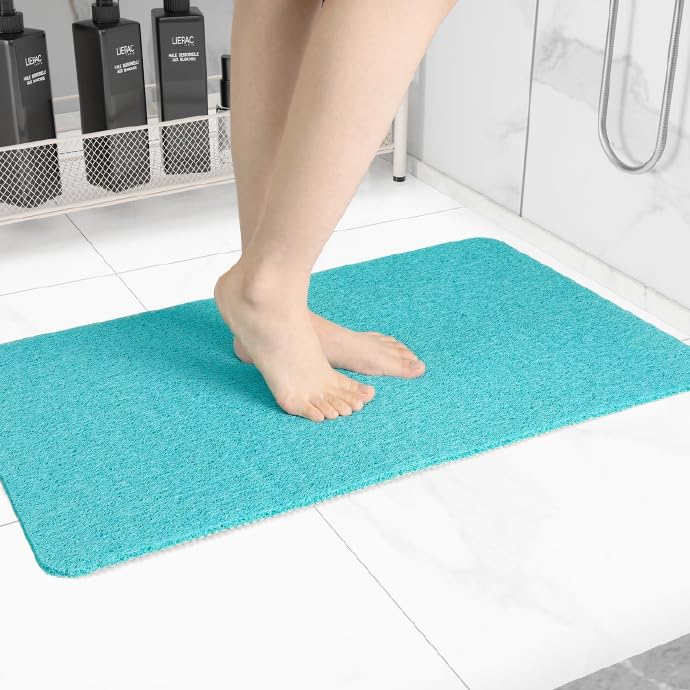 Hargiis Non-Slip Bathtub Mat, Anti Slip Shower Mat, Fast Drying Bathtub Mats, Foot Scrubber Mat, Anti Slip Mat for Tub, Floor, Bathroom, Kitchen, Home, Hotel (Turquoise Blue 40"×28") Image