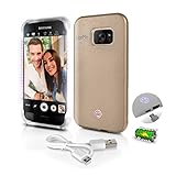 Premium Phone Cases for Samsung S7 Edge Selfie LED Light Case with Built-in Power Bank Phone Charger - Buy Selfie a Stick LED Illuminated Flashing Light, Gold (SL301S7GD)