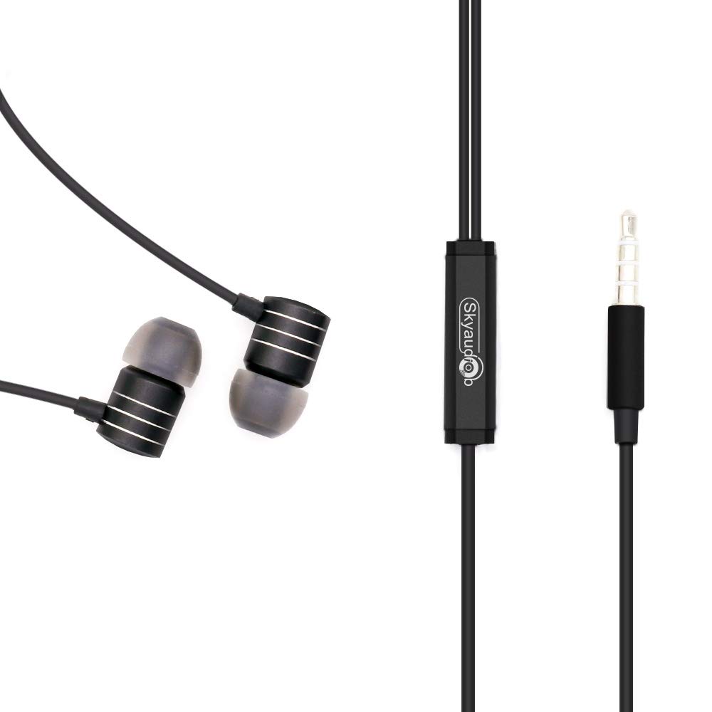 Skyaudio Earbud Headphones with Microphone and Call Controller Compatible with iPhone, Android