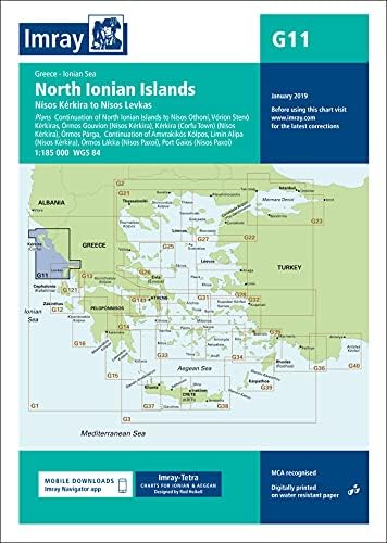 Imray Chart G11: North Ionian Islands - Nisos Kerkira to Nisos Levkas (G Series) Map – Folded Map, 3 Feb. 2017