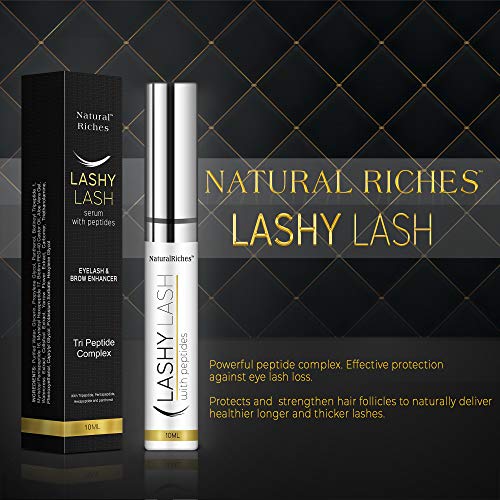 Eyelash growth serum peptide lash natural regrowth enhancing formula for hydrated longer fuller eyelash and thicker eyebrows with pentapeptide-17 Panthenol 10ml/0.33fl oz.