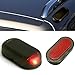 AUDEW 2PCS Car Simulated Anti-theft Warning Lights Alarm Red LED Solar Power Lamp 1.2V