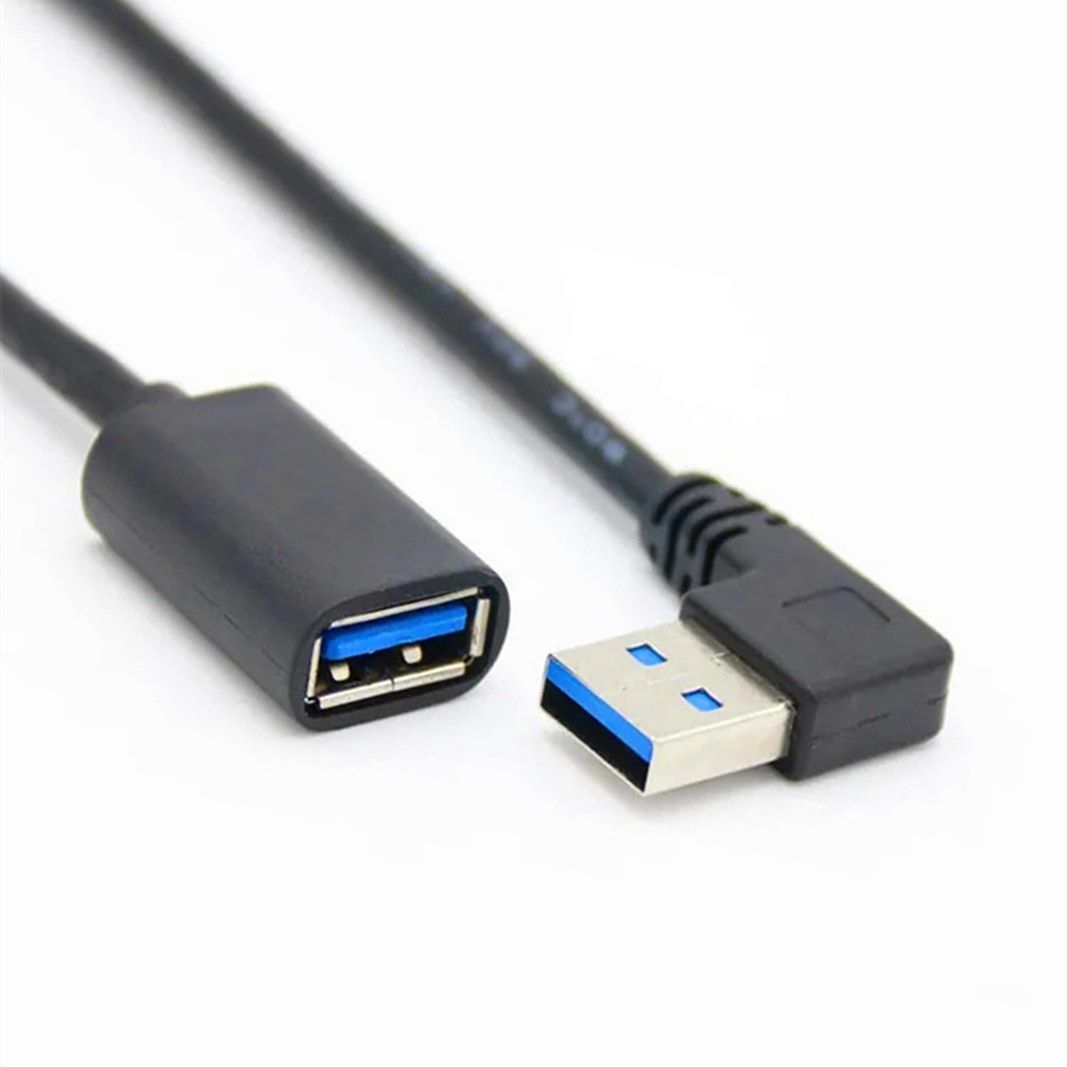 Photo 1 of ALINNA USB 3.0 Extension Cable, 90 Degree Left Angle Black USB 3.0 Male to Female Extender Cord for Computer, Tablet, Television, Projector, Printer, Flash Drive, USB Keyboard, Gamepad 30cm