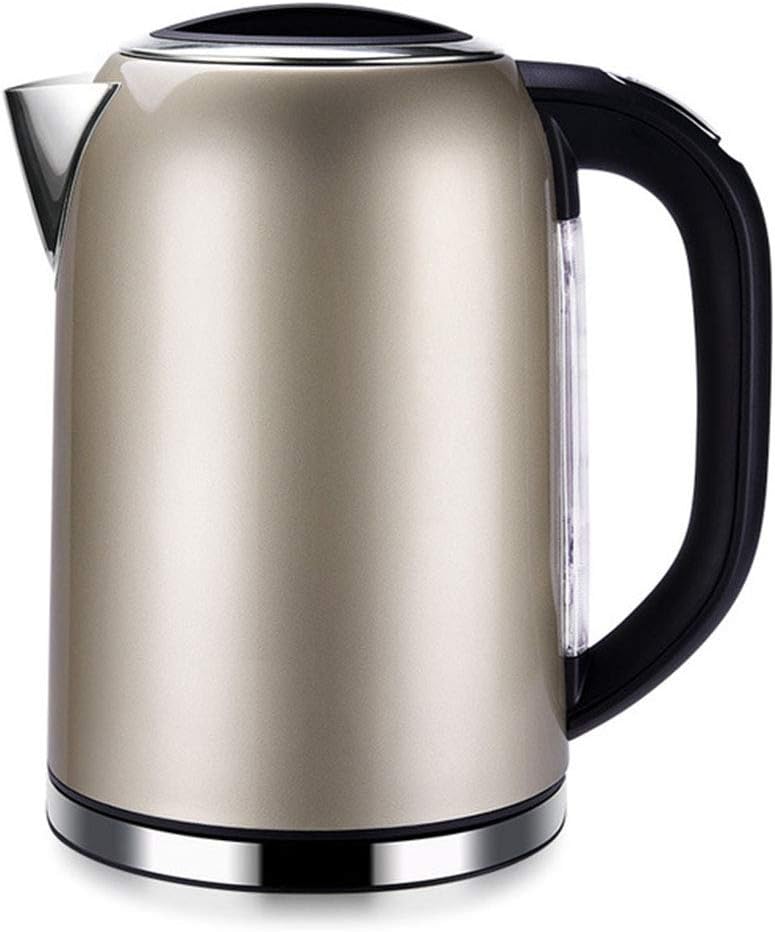 Dsqcai Electric Kettle, 1.5L 304 Stainless Water Kettle Tea Kettle with Auto Shut-Off and Boil-Dry Protection Fast Boiling, Electric Kettle for Family Office Daily Use,Gold