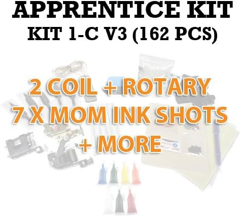 162 Piece 2-Coils+Rotary Tattoo Disposable Apprentice Kit 1-C v3