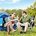 ENKEEO Camping Chair Folding Portable Mesh Picnic Seat with 330 lbs. Capacity, Backrest, Pocket and Carry Bag, for Fishing, Hiking, Picnic and Travel