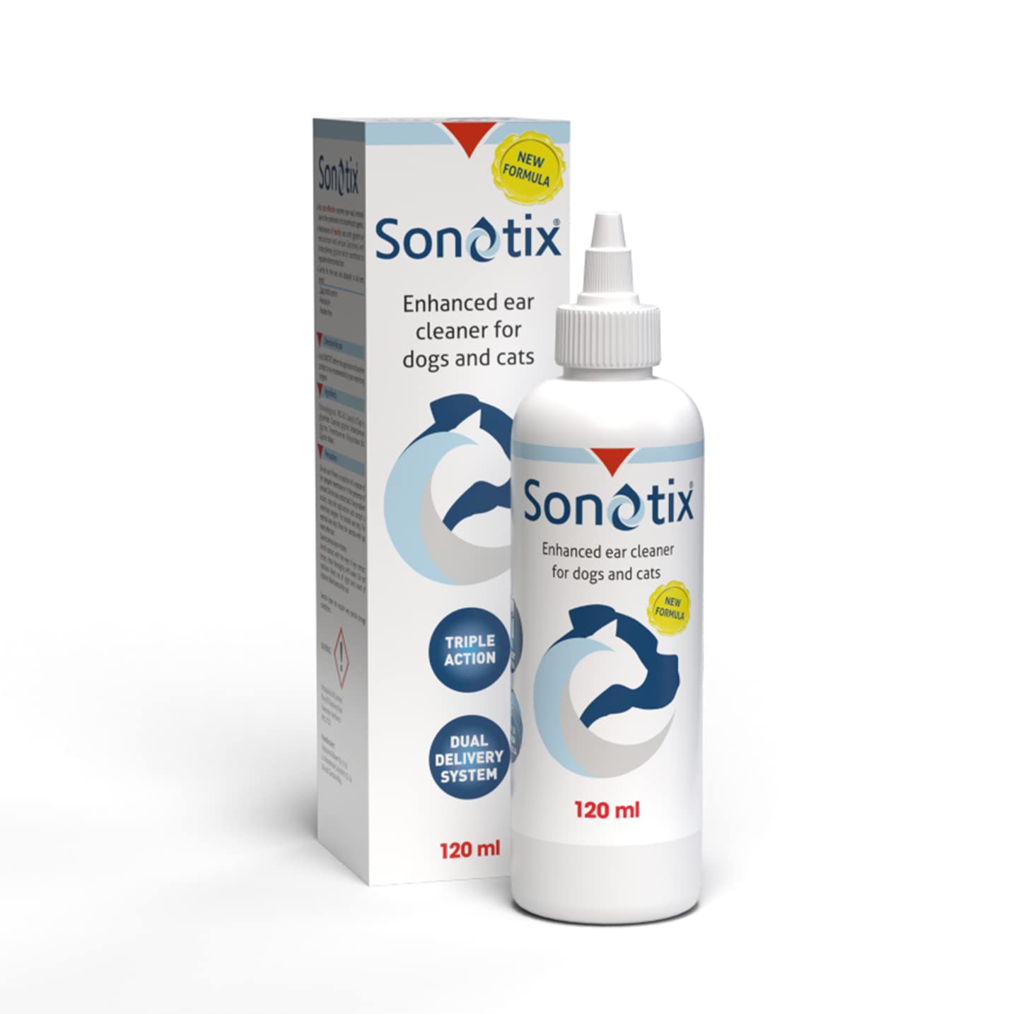 Sonotix New Triple Action Ear Cleaner for Dogs and Cats | Moisturises, Rebalances & Cleans Ears | 120ml bottle