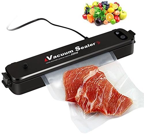 Vacuum Sealer Machine , FoodSealer Portable Automatic Compact Vacuum Sealing System for Vacuum and Seal for Dry Wet Foods Preservation Saver Cooking Mufti-function with 15pcs Bags - Black