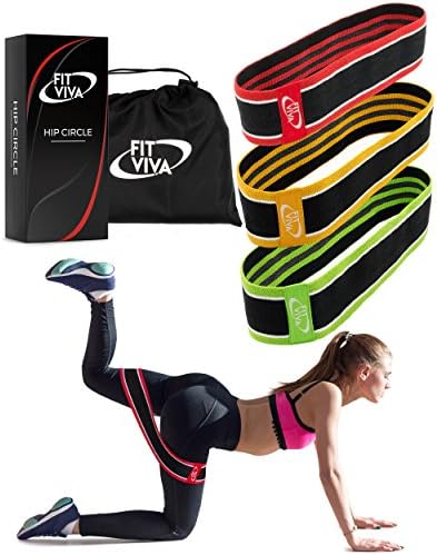 Fabric Resistance Bands Set - Booty Hip Bands for Legs, Shoulders and Arms Exercises - Perfect for Fitness, Glute or Squat Workout - 3 Non-Rolling Circle Bands for Women and Men