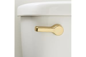 Qualihome Front Mount Toilet Handle, Universal Toilet Flush Handle, Elegant Toilet Lever, Complete Toilet Handle Replacement Kit, Heavy-Duty Toilet Tank Flusher Handle (Brass Polished)