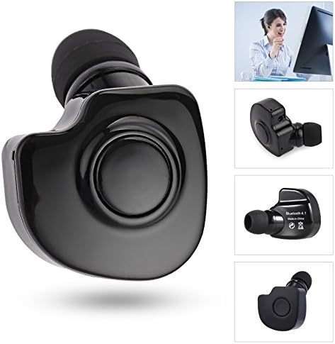 Mini Bluetooth Earphone Wireless Headset With Mic Handsfree Headphone Invisible Earbud For Android IOS Samsung iPhone and Other Bluetooth Enabled Devives (Black)