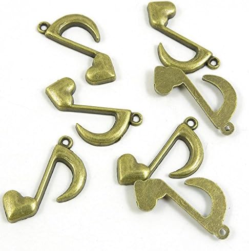 130 PCS Ancient Antique Bronze Fashion Jewelry Making Crafting Charms Findings Bulk for Bracelet Necklace Pendant Retro Accessoires Lots Vintage D4XB6M Music Musical Note