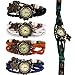 Ularmo 2015 New Popular Wholesale Lot of 5pcs Womens Girls Butterfly Bracelet Wrist Watches