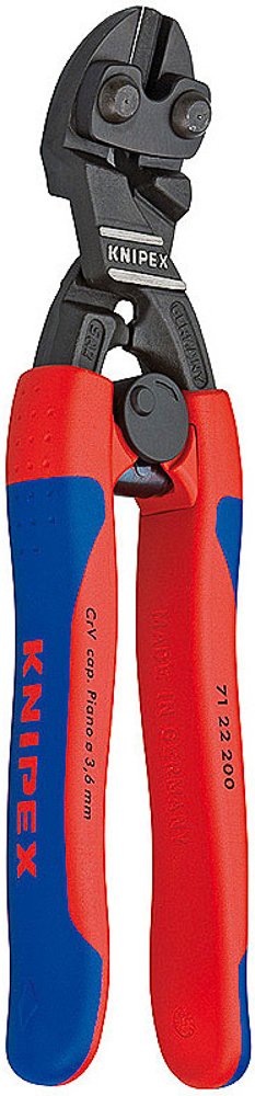 KNIPEX Cobolt Compact Bolt Cutter with Slim Multi-Component Grips 200 mm, 71 22 200