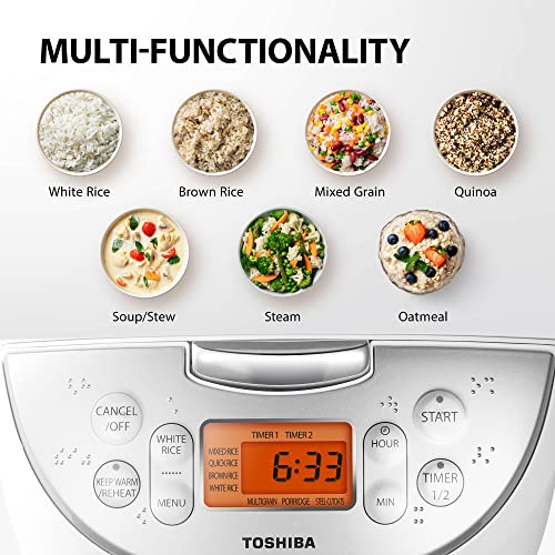 Toshiba Rice Cooker 6 Cup Uncooked Rice Maker Cooker with Fuzzy Logic