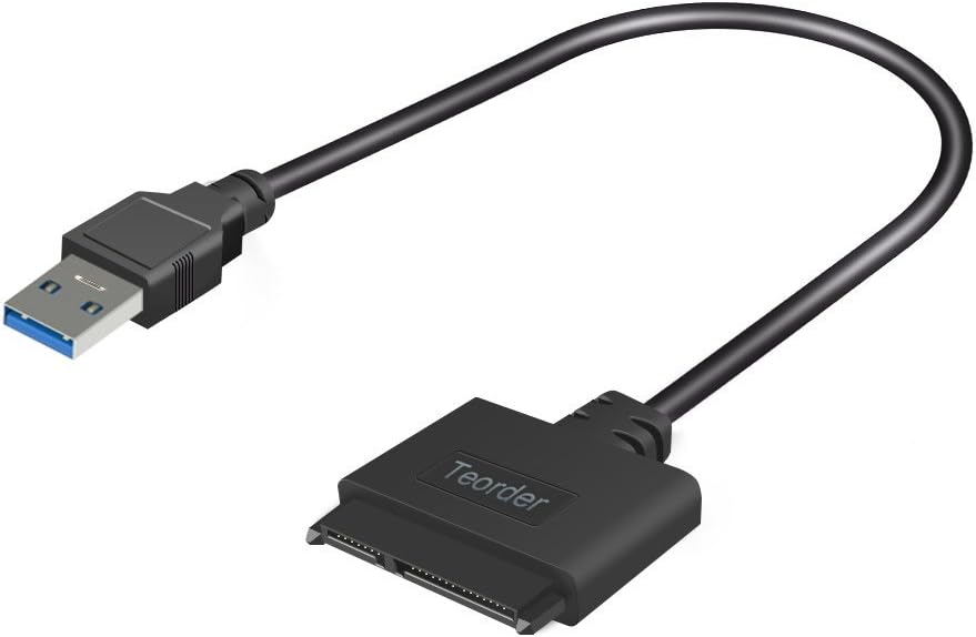 Teorder SATA to USB Adapter Cable Universal Serial Bus 3.0 Series ATA III Adaptor with UASP USB-IF 22Pin(7Pin+15Pin) 21'' Converter for 2.5" Hybird Hard Disk HHD HDD SSD