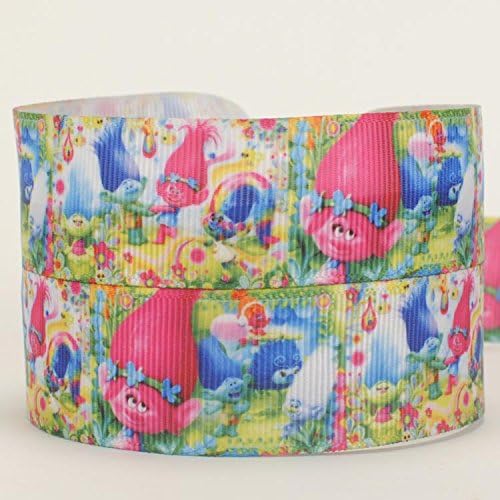 10yards 7/8"22mm dance trolls ribbon printed Grosgrain Ribbon