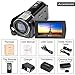 1080P Camcorder Besteker Portable FHD COMS Max 24.0 Mega Pixels Digital Video Camera DV 3.0 Inches TFT LCD Touchscreen Remote Control External Battery Camcorders with Microspur Recording