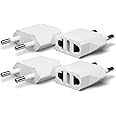 Unidapt 4-Pack European Travel Plug Adapter, Unidapt Canada US to Europe Adapter Type C Outlet Converter America CA USA Italy