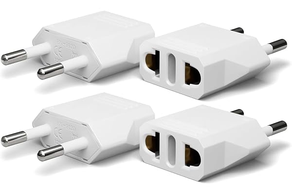 Unidapt 4-Pack European Travel Plug Adapter, Unidapt Canada US to Europe Adapter Type C Outlet Converter America CA USA Italy