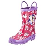 Disney Frozen Girls Anna and Elsa Pink Rain Boots - Sizes Infant Toddler (9 M US Toddler)