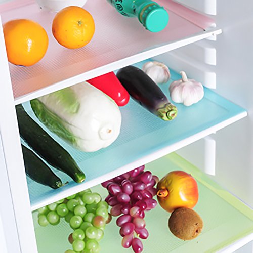 4 Pack Multifunction Refrigerator Pads Refrigerator Ant-Fouling Waterproof Mats Non Slip DIY Cupboard Mat Shoe Mat Table Mat Drawer Mat,Pink,45X30cm/17.7X11.8 inch