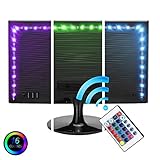 Mutiwin Bias Lighting for TV with Color - Medium (78 in.) - USB-Powered RGB LED Strip with Remote Control, 16 Colors, Dimmer - Adhesive Light Rope for HDTV, Desktop Monitors