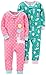 Carter's Baby Girls' 2-Pack Cotton Footless Pajamas, Bunny/Princess, 18 Months